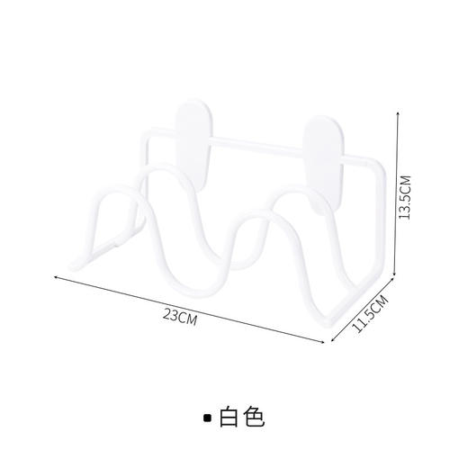 【节省空间 拒绝杂乱】日系简约双层创意粘贴鞋托架置物架 壁挂免打孔厕所墙上沥水收纳神器卫生间置物架 030鞋架浴室拖鞋架子壁挂式鞋子收纳架 商品图5