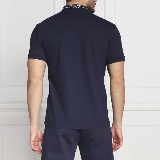 EMPORIO ARMANI EA7 阿玛尼 男士棉质字母徽标印花短袖polo衫 蓝色 3RPF18 PJ04Z 1554 商品图1