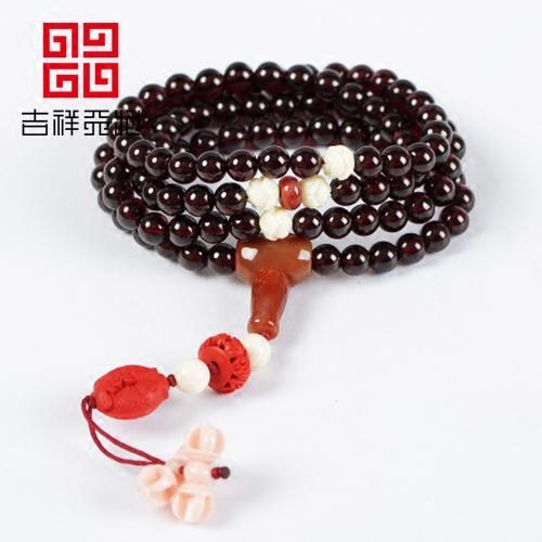 吉祥天地 石榴石佛珠 象征圆满 合家欢乐 商品图0