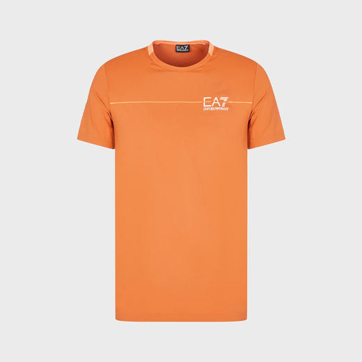 EMPORIO ARMANI EA7 阿玛尼 男士字母徽标印花圆领短袖T恤 橘色 3RPT30 PJEMZ 1662 商品图0