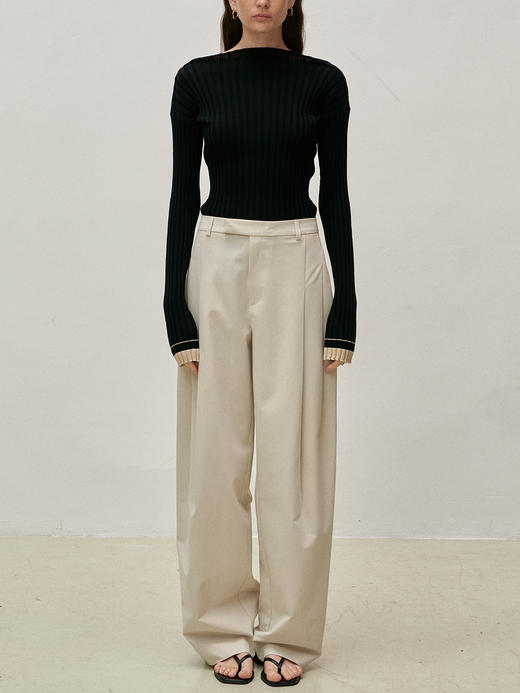 Viktoria Chan | SS23012 Astrid pleated trousers[ 长裤 黑 / 白 / 浅米 ] 商品图4