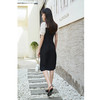 NEELLY纳俪商场同款黑色连衣裙女韩版设计感打褶显瘦A字裙夏季N23044Y04411 商品缩略图3