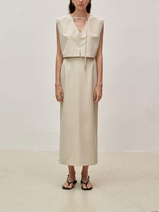 Viktoria Chan | SS23038 Melanie skirt with patch [ 半裙 浅卡其] 商品图2