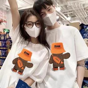 2023春夏季新款100%纯棉短袖ins风潮流情侣印花t恤美式街头百搭