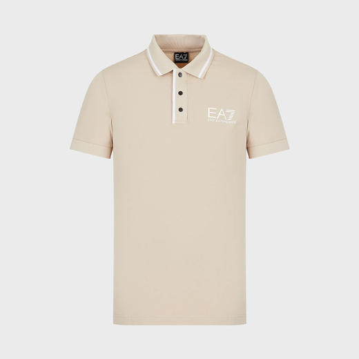 EMPORIO ARMANI EA7 阿玛尼 男士棉质字母徽标印花短袖polo衫 卡其色 3RPF17 PJ03Z 1722 商品图0