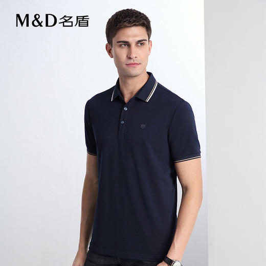 【菁英同款】名盾男士短袖Polo衫春夏桑蚕丝舒适翻领短袖t恤22588 商品图0