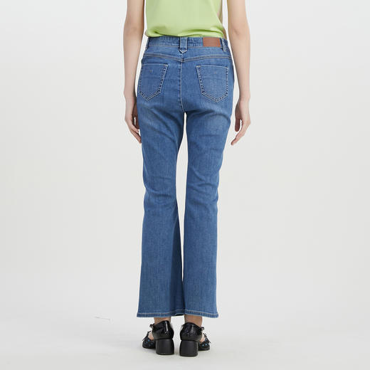 谜底牛仔喇叭裤女2023夏新款复古高腰时尚修身喇叭长裤232MK0687 商品图2