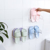 【节省空间 拒绝杂乱】日系简约双层创意粘贴鞋托架置物架 壁挂免打孔厕所墙上沥水收纳神器卫生间置物架 030鞋架浴室拖鞋架子壁挂式鞋子收纳架 商品缩略图2