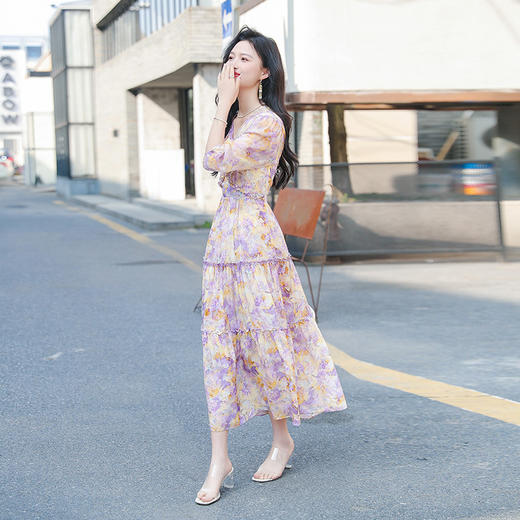 新款田园风碎花连衣裙，小众设计感修身显瘦气质仙女裙HR-WQ23269 商品图5