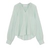 Jonathan Simkhai-Anneka Organic Cotton Gauze Relaxed Tie Front Blouse-Seafoam-乔纳森·希姆凯-女装-海泡蓝 商品缩略图0