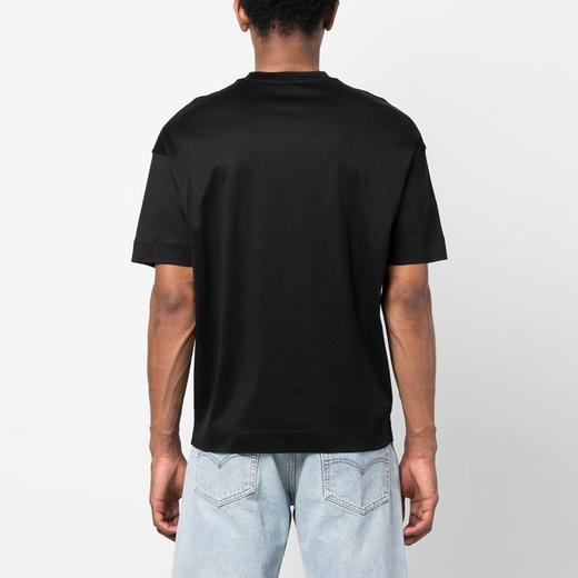 EMPORIO ARMANI 阿玛尼 男士刺绣徽标圆领短袖T恤 黑色 3R1TV2 1JUVZ 0999 商品图2