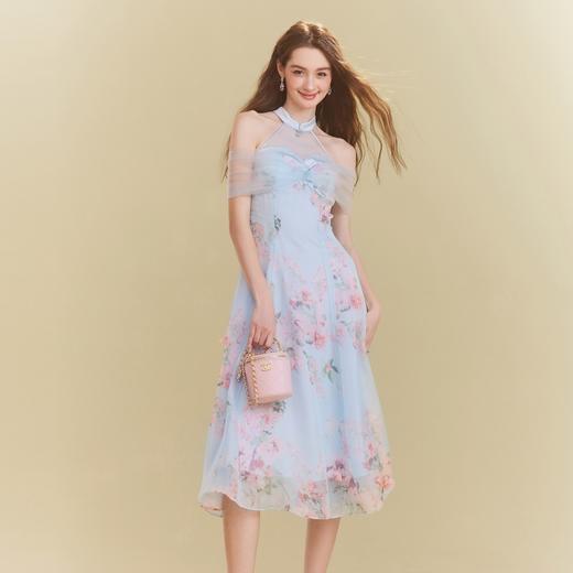 BeQueenStory【仙女下凡】古典温婉轻奢新中式印花连衣裙女2023春季新款 商品图4