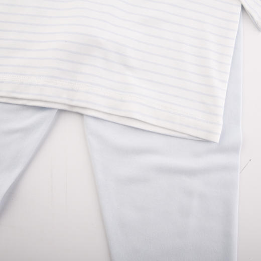 棉果果商场同款春季新品男童条纹兰精莫代尔套头套装140-160尺码两件套内衣家居服睡衣套装M111302423116 商品图2