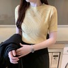 2023夏季新款套头纯色圆领上衣女时尚修身洋气短袖针织衫 商品缩略图7