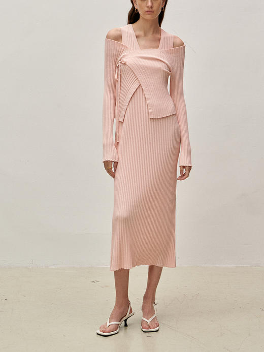 Viktoria Chan | SS23001 Shelby knitted wrap top [ 针织裹身上衣 浅粉 / 黑 / 白 ] 商品图7