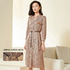 乔万尼春新款复古桃心印花小V领同情修身连衣裙EF3E868 商品缩略图3