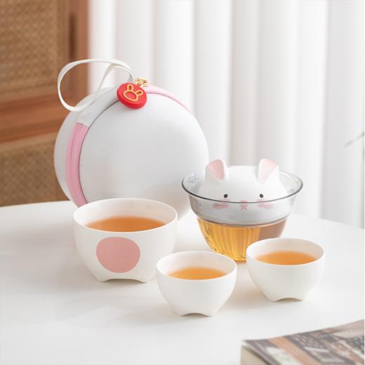 无侘居丨幸运兔 旅行茶具套装 1壶3杯1旅行包  白色  商品图1