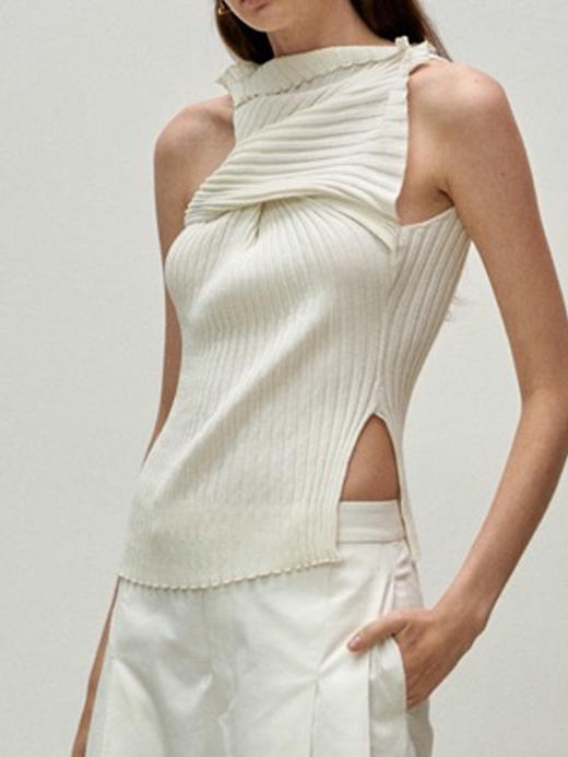 Viktoria Chan | SS23049 Shelby constructed knit [针织背心 黑 / 白 / 粉 / 卡其 ] 商品图1