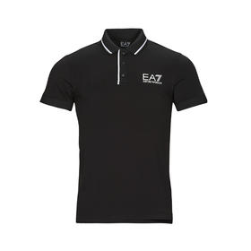 EMPORIO ARMANI EA7 阿玛尼 男士棉质字母徽标印花短袖polo衫 黑色 3RPF17 PJ03Z 1200