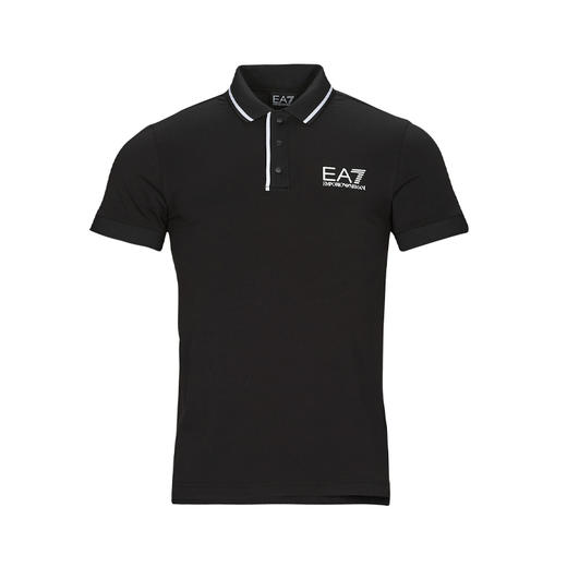 EMPORIO ARMANI EA7 阿玛尼 男士棉质字母徽标印花短袖polo衫 黑色 3RPF17 PJ03Z 1200 商品图0