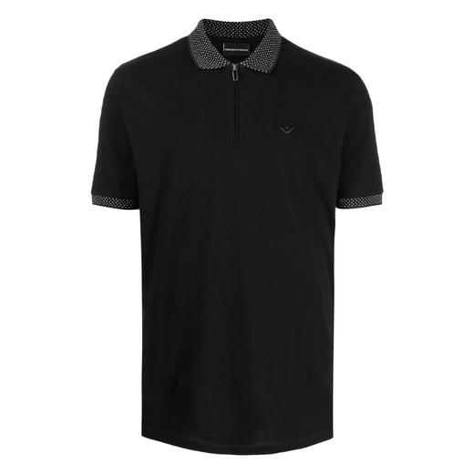EMPORIO ARMANI 阿玛尼 男士棉质老鹰刺绣徽标短袖polo衫 黑色 3R1F75 1JTKZ 0999 商品图0