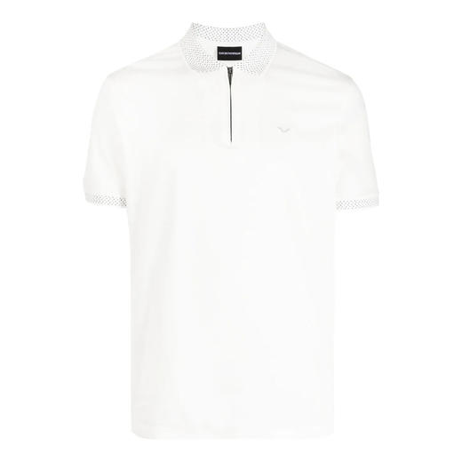 EMPORIO ARMANI 阿玛尼 男士棉质刺绣徽标短袖polo衫 白色 3R1F75 1JTKZ 0101 商品图0