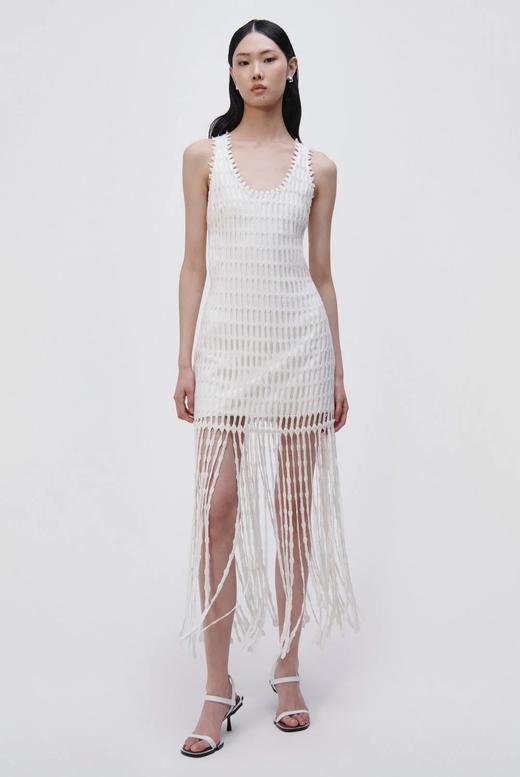 Jonathan Simkhai - Janette Cotton Mesh Midi Dress-Natural-乔纳森·希姆凯-女装-白色 商品图0