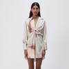 Jonathan Simkhai - ROMA MARBLE SATIN DRAPED FRONT MINI DRESS - SEAFOAM MARBLE-乔纳森·希姆凯-女装-海泡印花 商品缩略图0