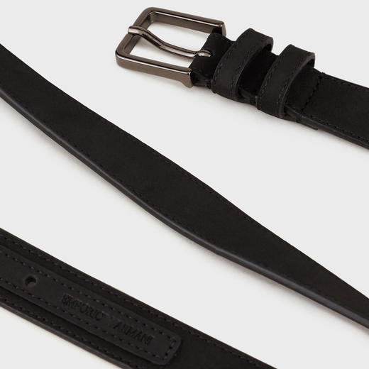 EMPORIO ARMANI 阿玛尼 男士绒面皮革腰带 黑色 Y4S531 Y209J 80001 商品图2