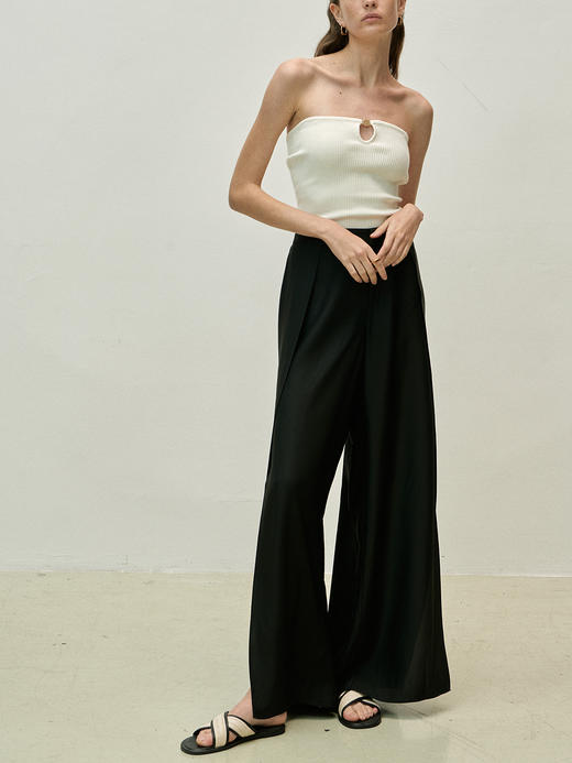 Viktoria Chan | SS23057 Stina flowy trousers [ 高开叉阔腿裤 黑 / 灰 / 卡其 ] 商品图2