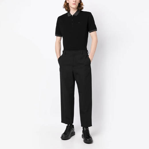 EMPORIO ARMANI 阿玛尼 男士棉质老鹰刺绣徽标短袖polo衫 黑色 3R1F75 1JTKZ 0999 商品图3