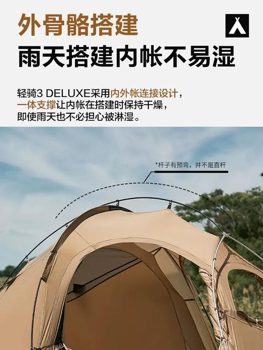 轻骑3 牧高笛超轻帐篷户外露营野营防风防雨便携轻量化一室一厅3人轻骑 商品图4