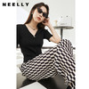 NEELLY纳俪商场同款个性黑白格子高腰休闲裤女宽松舒适百搭直筒裤N23044H03330 商品缩略图3