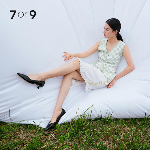 7or9空气棉高跟鞋-黑咖奶冻 商品图1