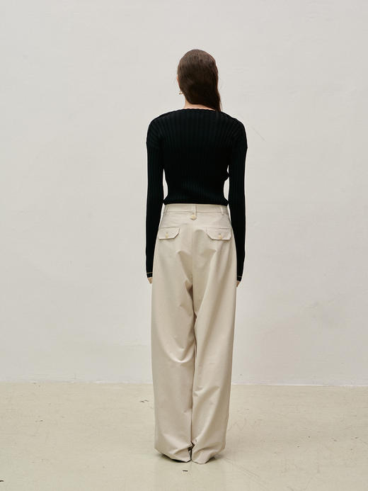 Viktoria Chan | SS23012 Astrid pleated trousers[ 长裤 黑 / 白 / 浅米 ] 商品图6