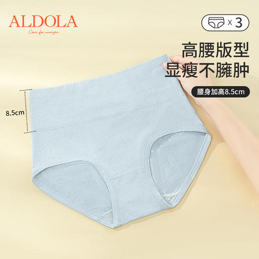 雅黛丽高腰收腹内裤女双面网孔透气弹性不勒包臀三角裤 商品图5