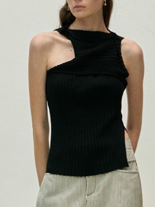 Viktoria Chan | SS23049 Shelby constructed knit [针织背心 黑 / 白 / 粉 / 卡其 ] 商品图2