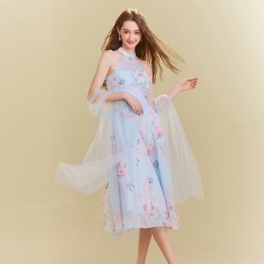 BeQueenStory【仙女下凡】古典温婉轻奢新中式印花连衣裙女2023春季新款 商品图3