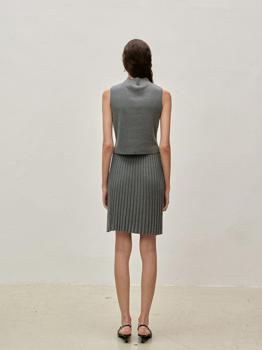 Viktoria Chan | SS23050 Shelby short knit skirt [ 针织半裙 灰 / 卡其 ] 商品图10