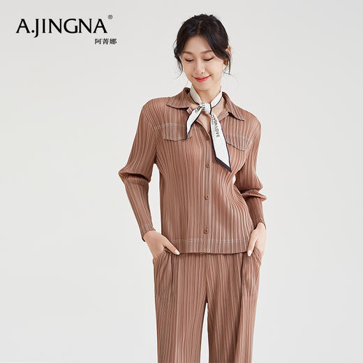 【三宅褶皱】阿菁娜气质女翻领气质女神高级感外套F28C202010 商品图2