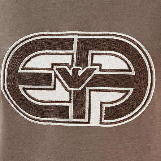 EMPORIO ARMANI 阿玛尼 男士刺绣徽标圆领短袖T恤 咖啡色 3R1TV4 1JUVZ 0440 商品图3