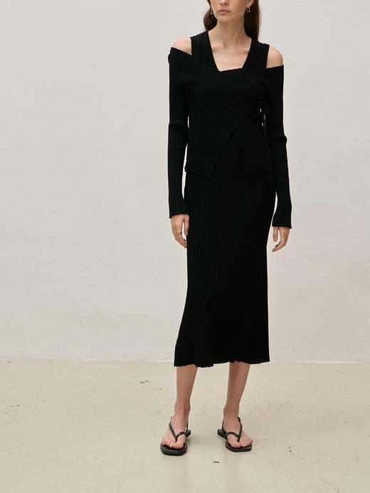 Viktoria Chan | SS23001 Shelby knitted wrap top [ 针织裹身上衣 浅粉 / 黑 / 白 ] 商品图5