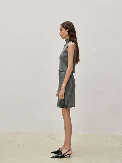 Viktoria Chan | SS23050 Shelby short knit skirt [ 针织半裙 灰 / 卡其 ] 商品图9