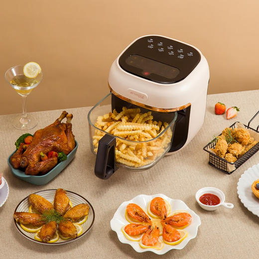 山水（SANSUI）可视化空气炸锅 SKZ-A27D 浅黄色 商品图3