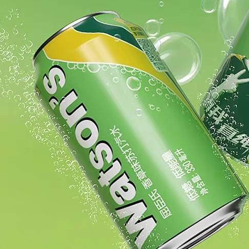 屈臣氏苏打汽水香草味330ml 商品图1