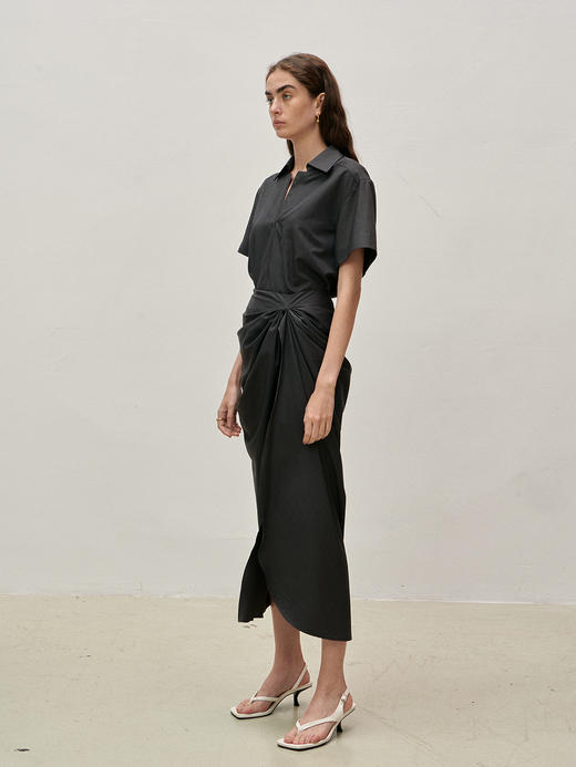 Viktoria Chan | SS23006 Astrid gathered skirt [ 半裙 深灰 / 卡其 / 浅蓝 ] 商品图6