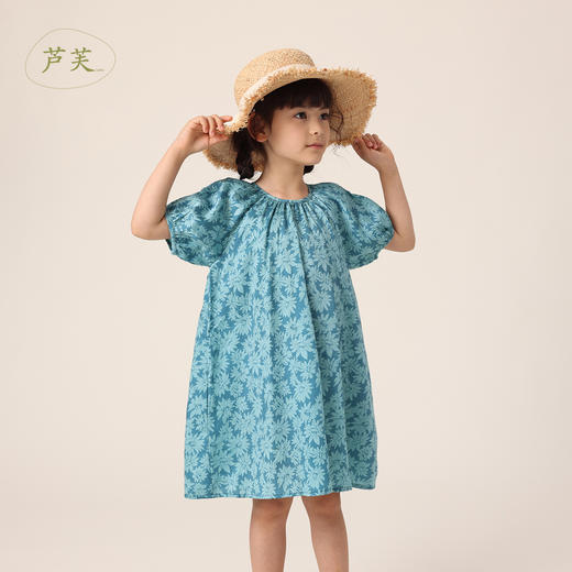 【马克珍妮 芦芙系列】2022年夏装新款 女童矢车菊连衣裙220671 商品图0