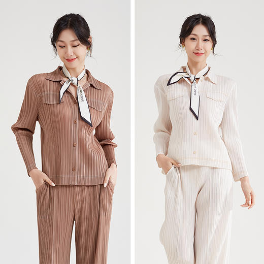 【三宅褶皱】阿菁娜气质女翻领气质女神高级感外套F28C202010 商品图0