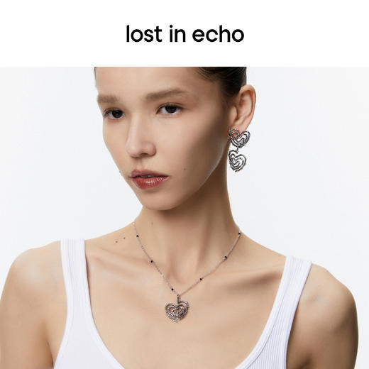lost in echo设计师品牌小众外星遗迹麦田爱心项链男女同款锁骨链 商品图3