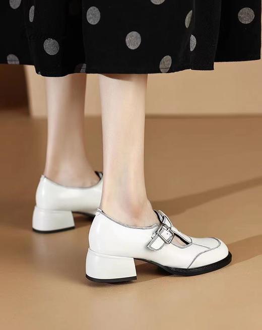 Wonders法式粗跟玛丽珍2023春季新款甜酷扣带单鞋英伦中跟女鞋 商品图2